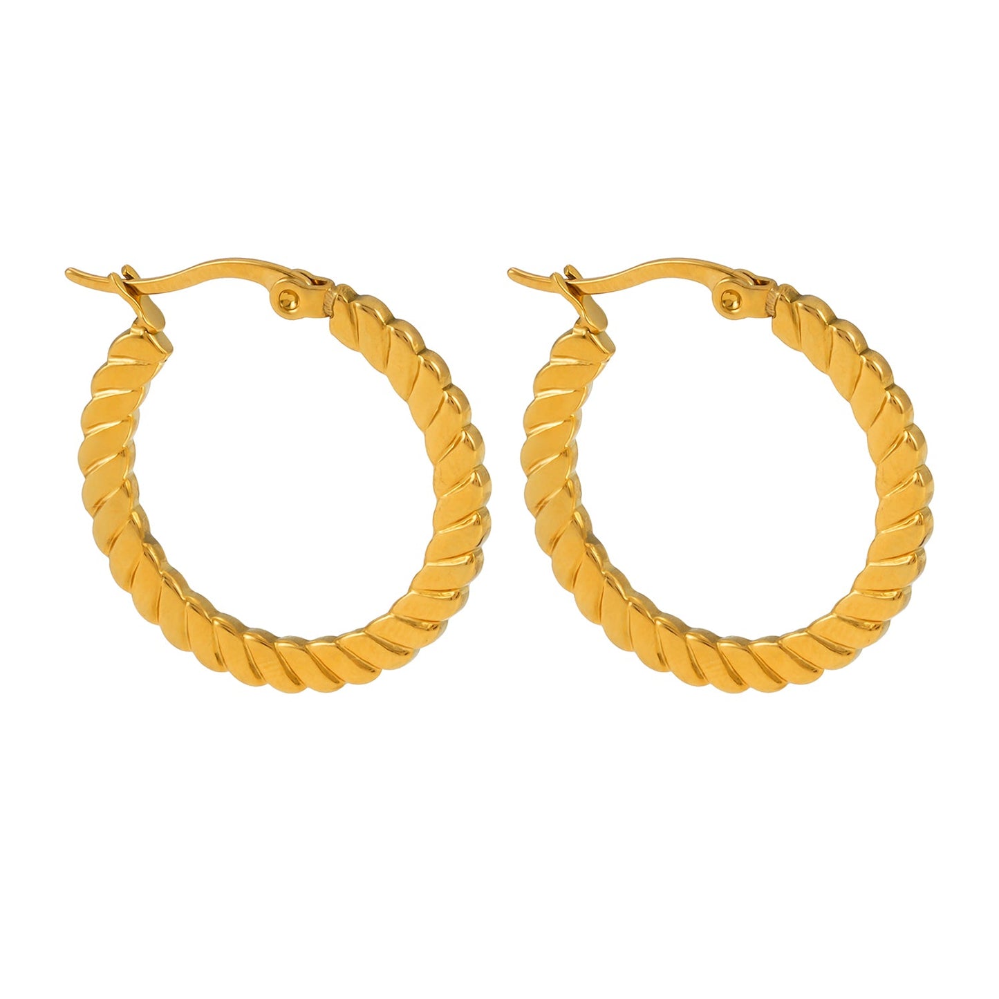 Style ORTANA: Sculptured Pattern Hoop Earrings