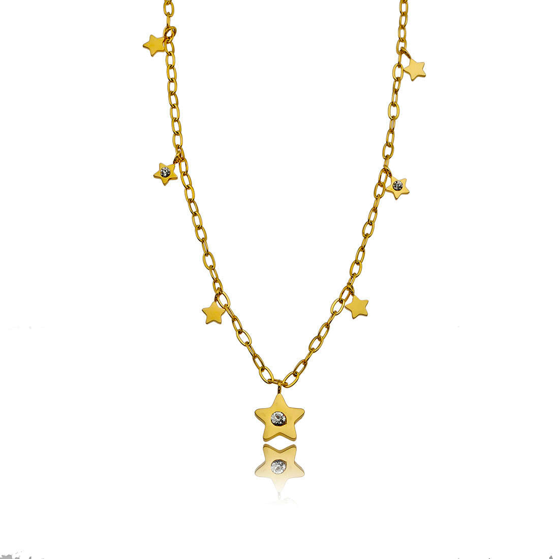 EVELYN Mini Stars & Zirconia Embeded Pendant Necklace