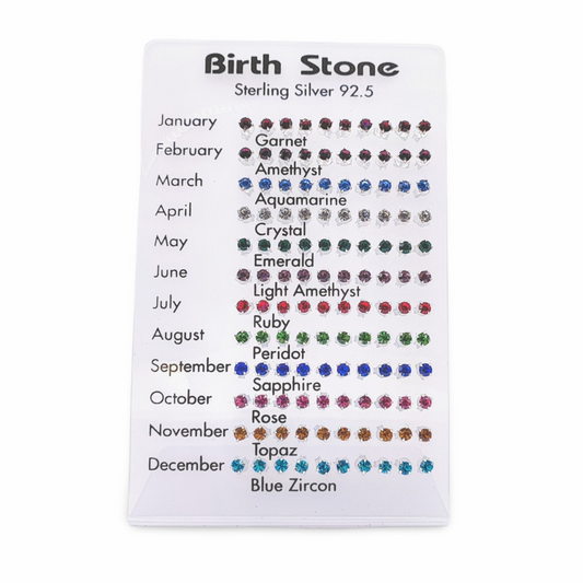 Earrings -925 Sterling Silver -Birthstone