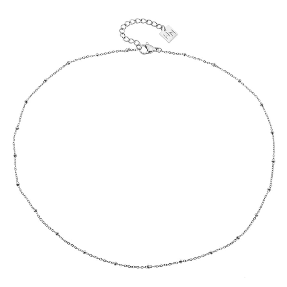 GENOA Beaded Silver Chain Necklace