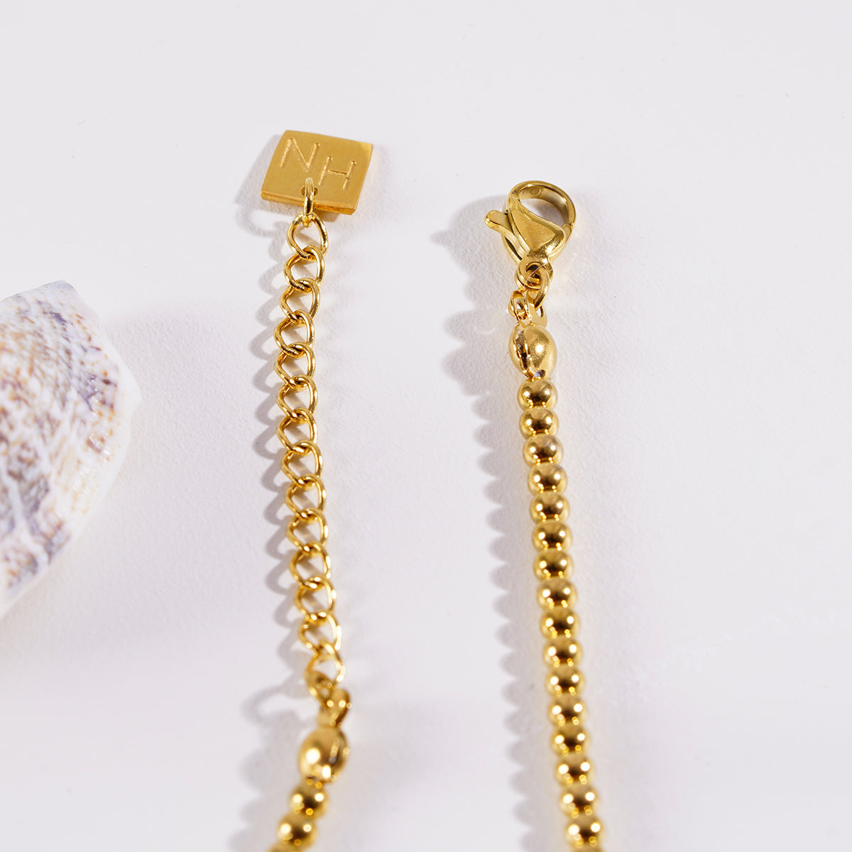 Style GITANJI: Blue Turquoise Stones with Gold Beads & Charms Chain Necklace