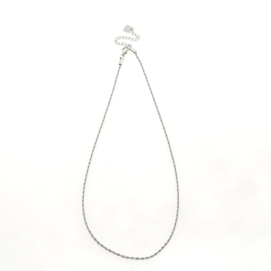 KIRA: Rope Chain Silver Necklace 28 Inches