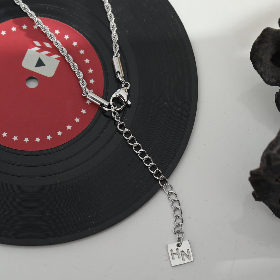 KIRA: Rope Chain Silver Necklace 24 Inches