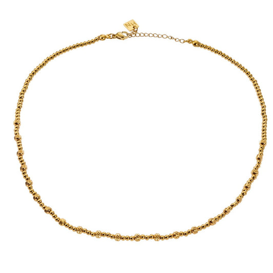 Style MILLIE: Twin-Bead Fusion Gold Chain Necklace