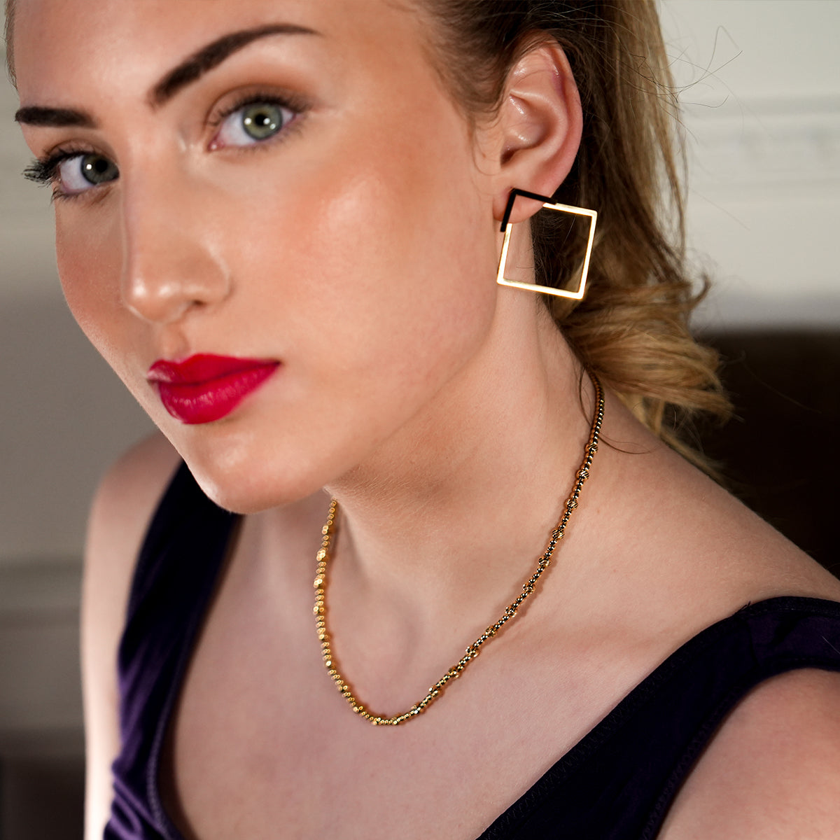 Style MILLIE: Twin-Bead Fusion Gold Chain Necklace