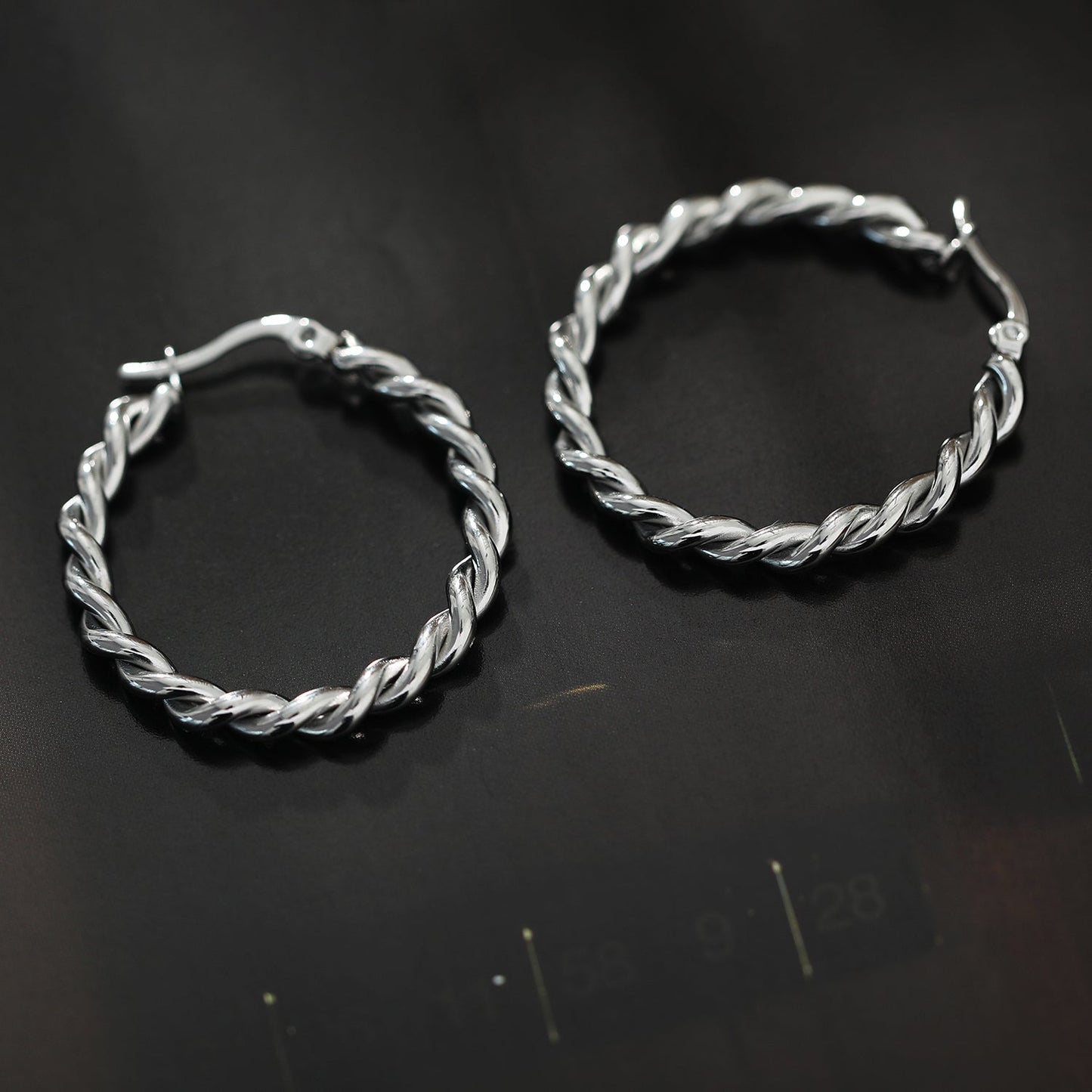 SUKI Twisted Rope Hoop Silver Earrings