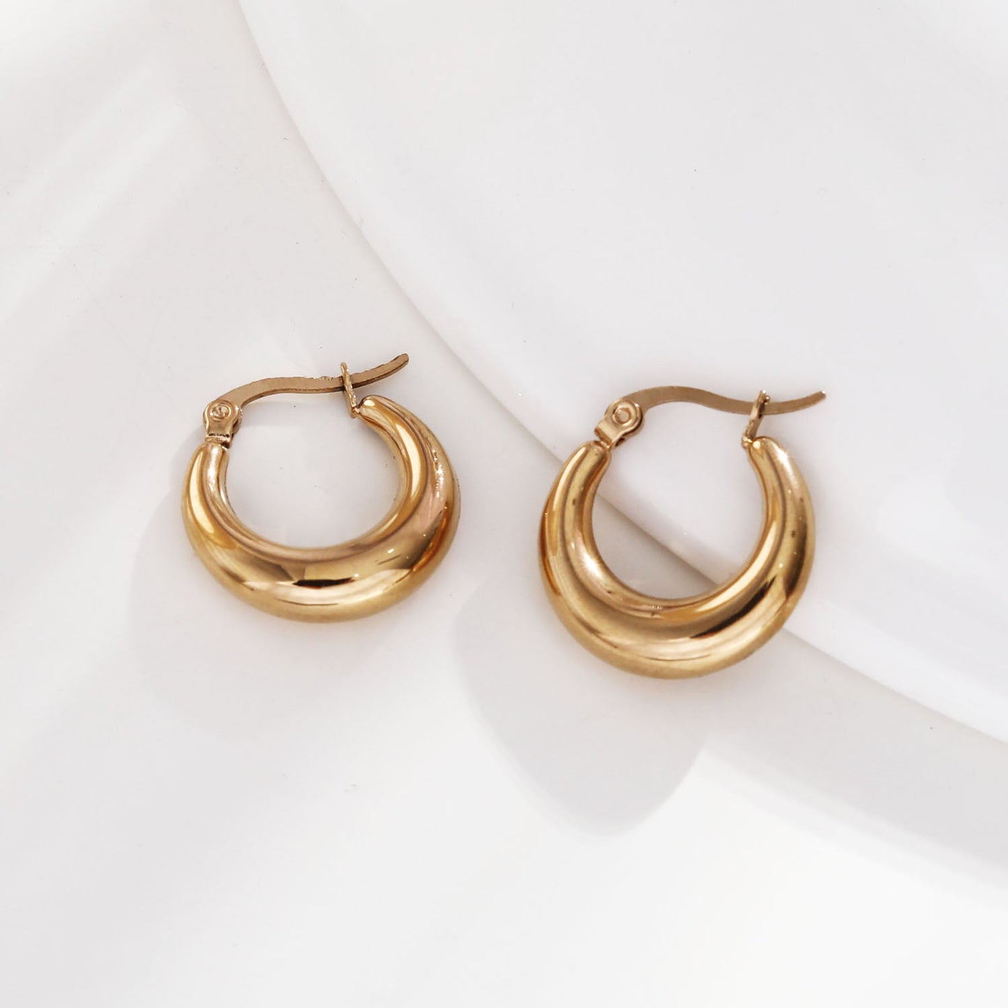 AMBER Chunky Hoop Gold Earrings
