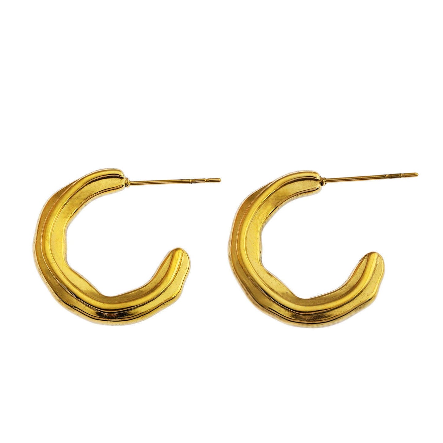 BACOLA: Sculptured Lines Hoop Earrings