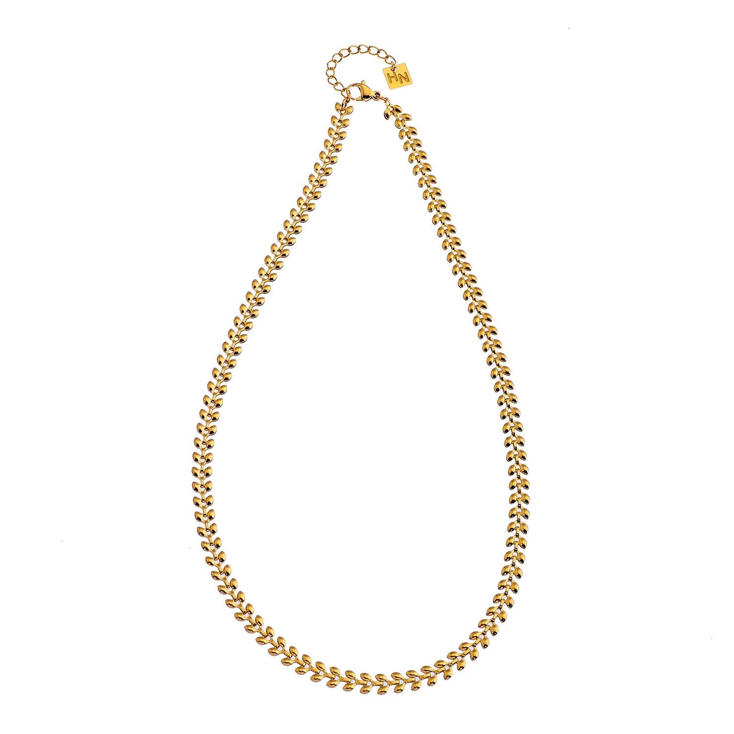 FANIA: Leafy Patterned Bold Chain Necklace