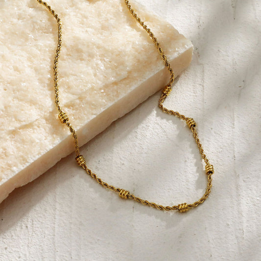 LEMOGES Gold: Beaded Rope Chain Necklace
