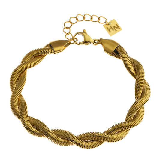 Style GALENA: Criss-Crossed Snake-Skin Duo Chain Bracelet