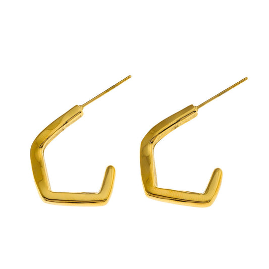 BOJANA: Geometric Shaped 'AM to PM' Hoop Earrings