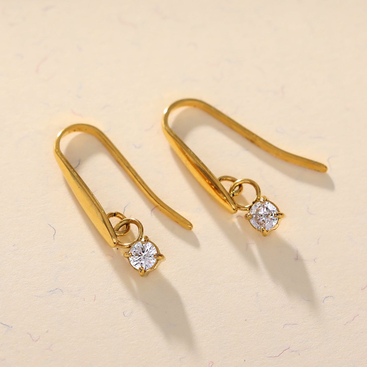AITANA: Vintage-inspired Tear Drop Earrings with Solitaire Zirconia Gemstone