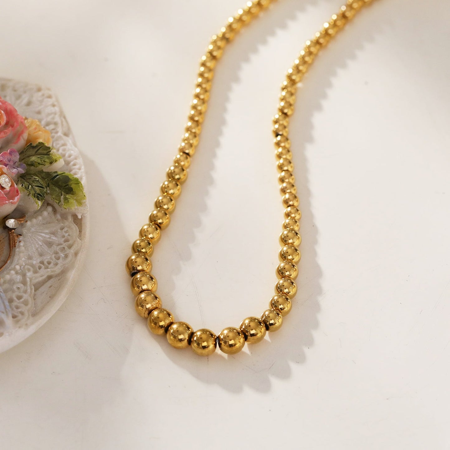 ELIF: Duo Sized Ball-Beads Chain Necklace