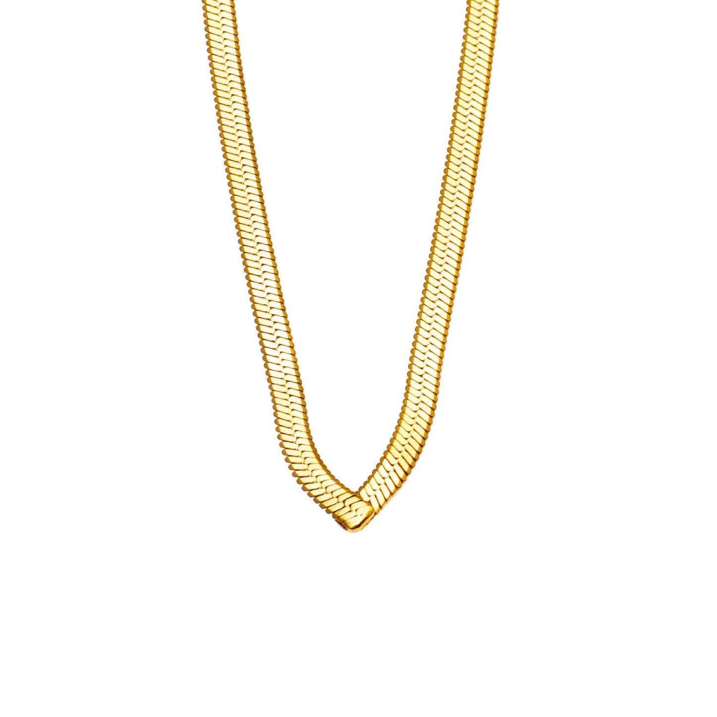 GAURI Asymmetrical Snake Skin Textured Gold Chain Necklace