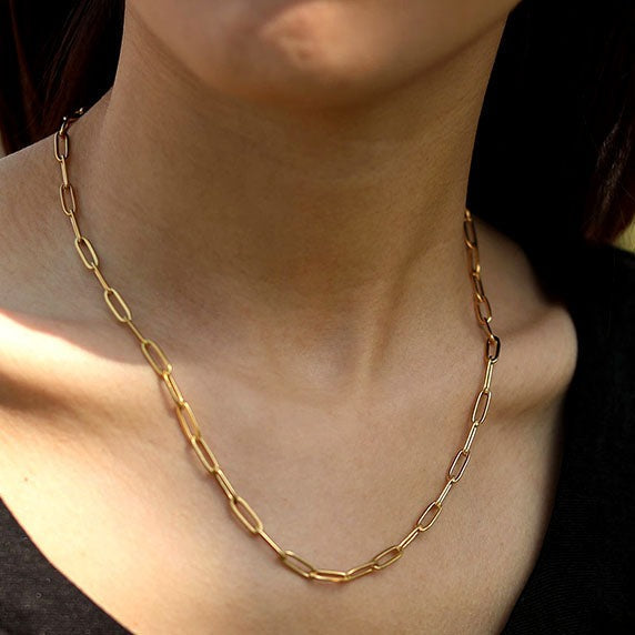 DALIA: Essential Gold Chain Link Paper-Clip Necklace
