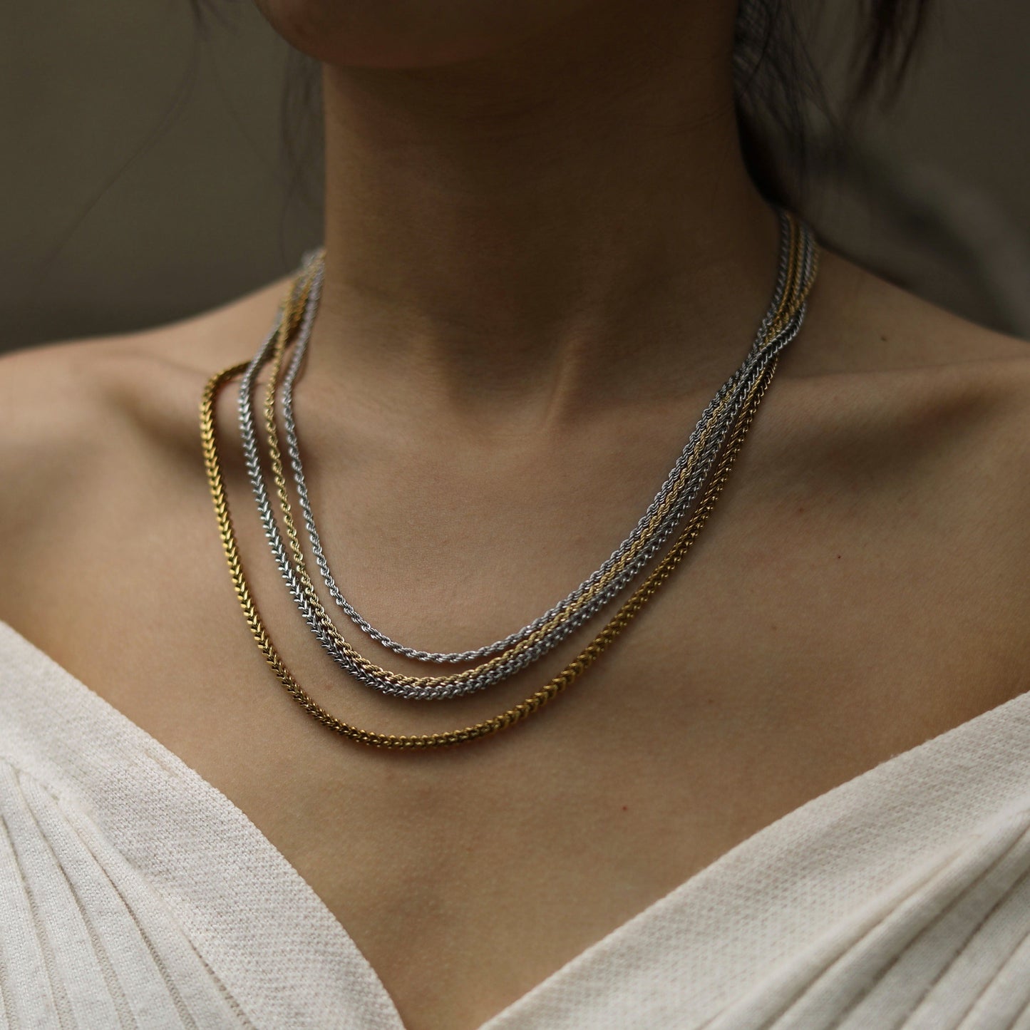 KIRA: Rope Chain Silver Necklace 20 Inches