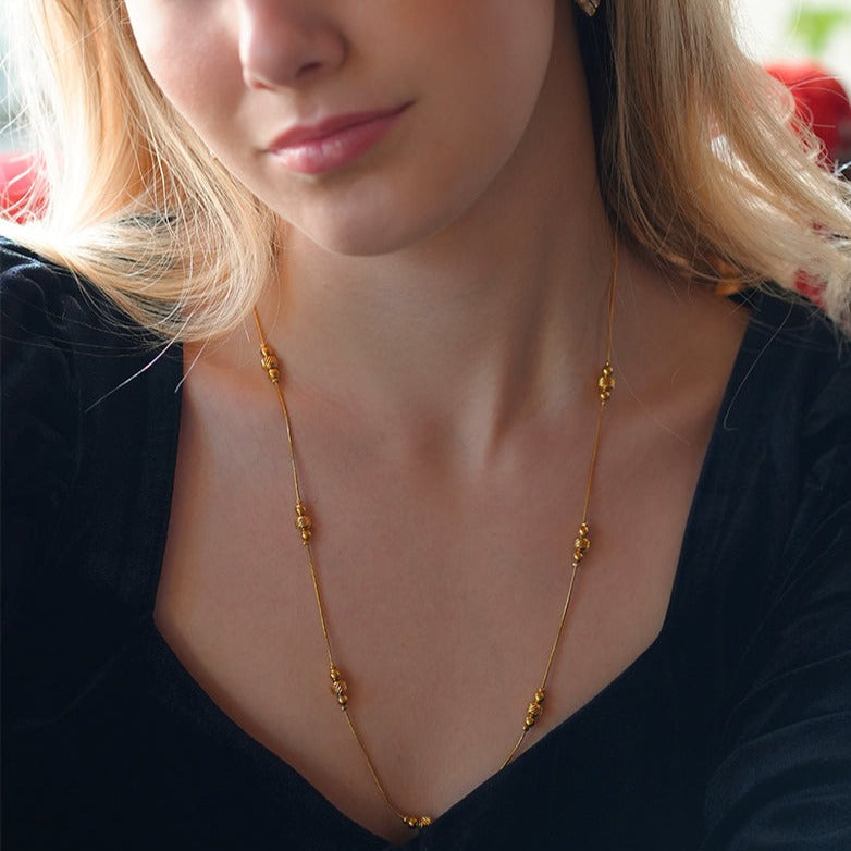 PAULINA Delicate Beaded Chain Necklace