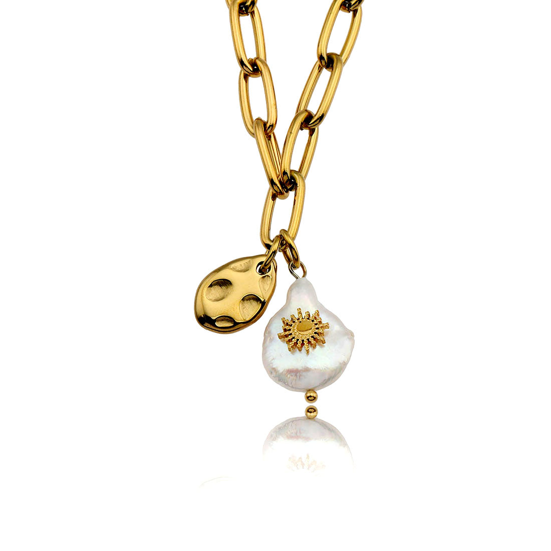 RYANN Linked Chain Necklace with a Duo of Mini Pendants.