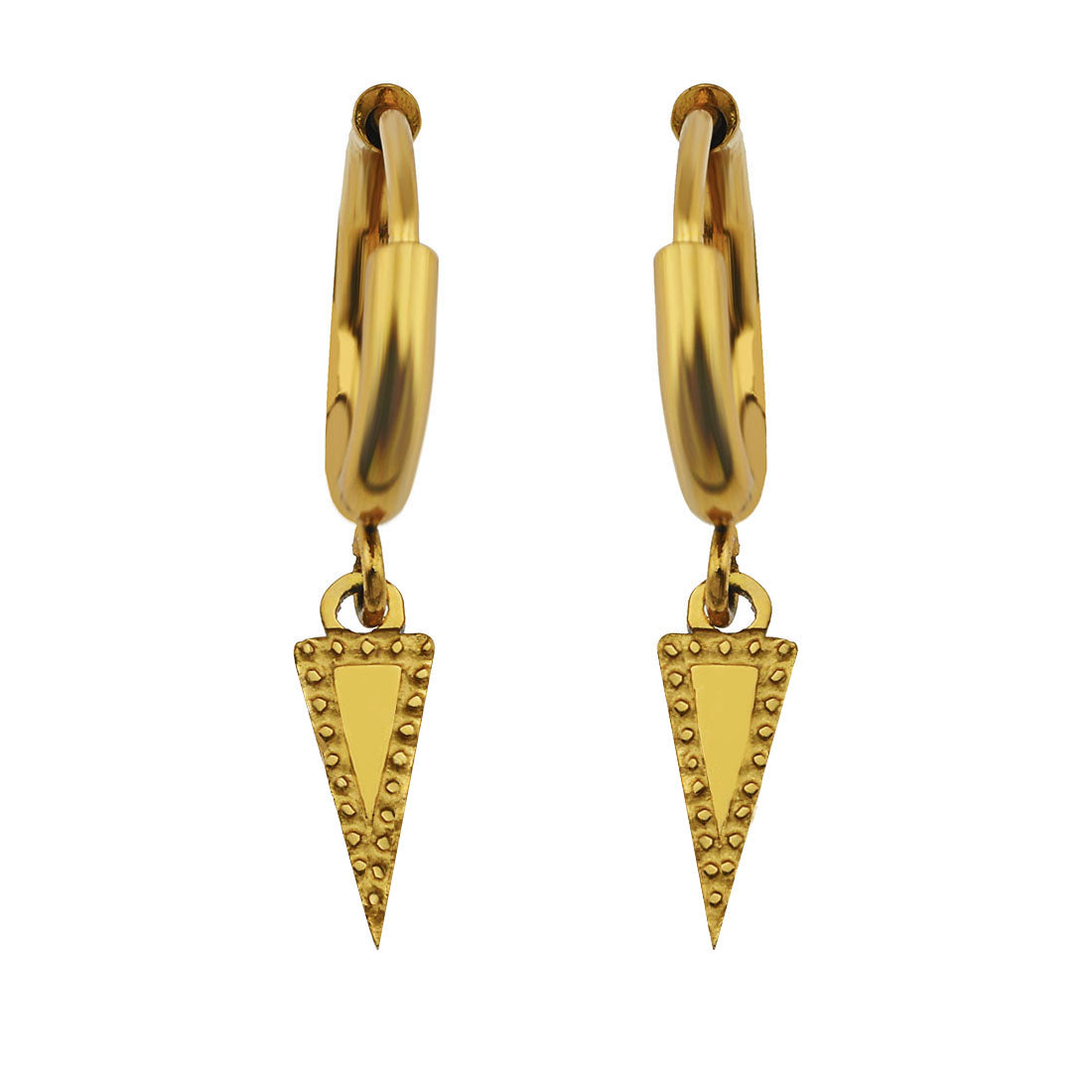 RYLEE Gold: Vintage Inspired Hoop Earrings with a Triangle Charm