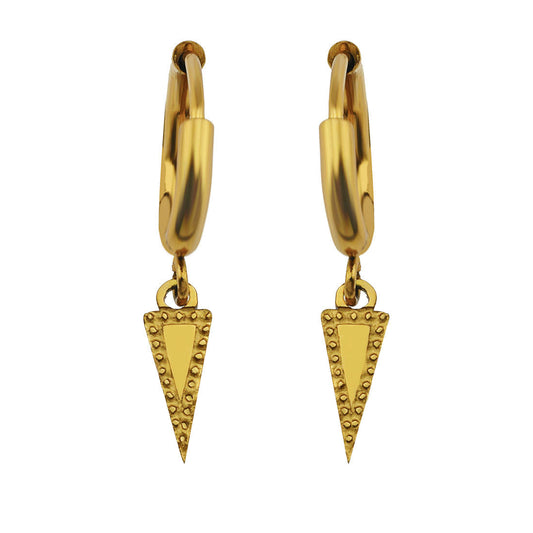 RYLEE Gold: Vintage Inspired Hoop Earrings with a Triangle Charm