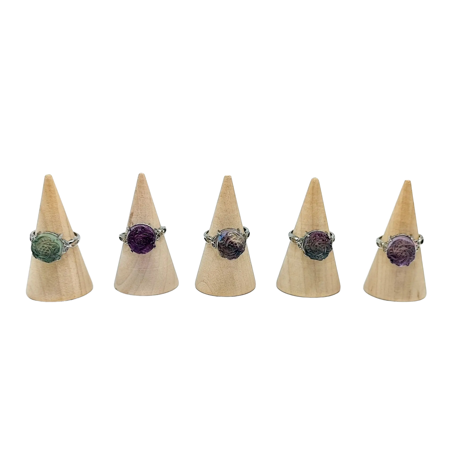 Ring -Fluorite -Flower -Adjustable