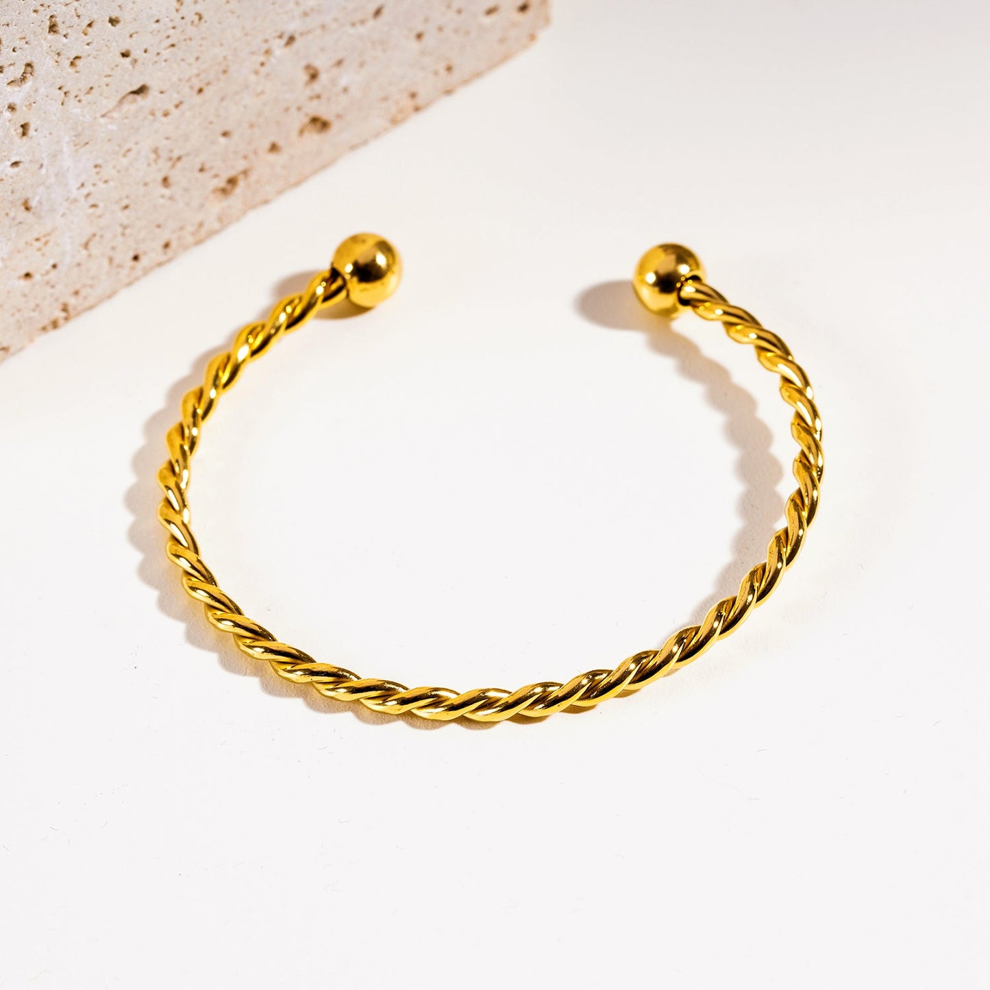 SAFIYA: Twisted Elegance - Adjustable Rope Bracelet with Ball Bead Accents