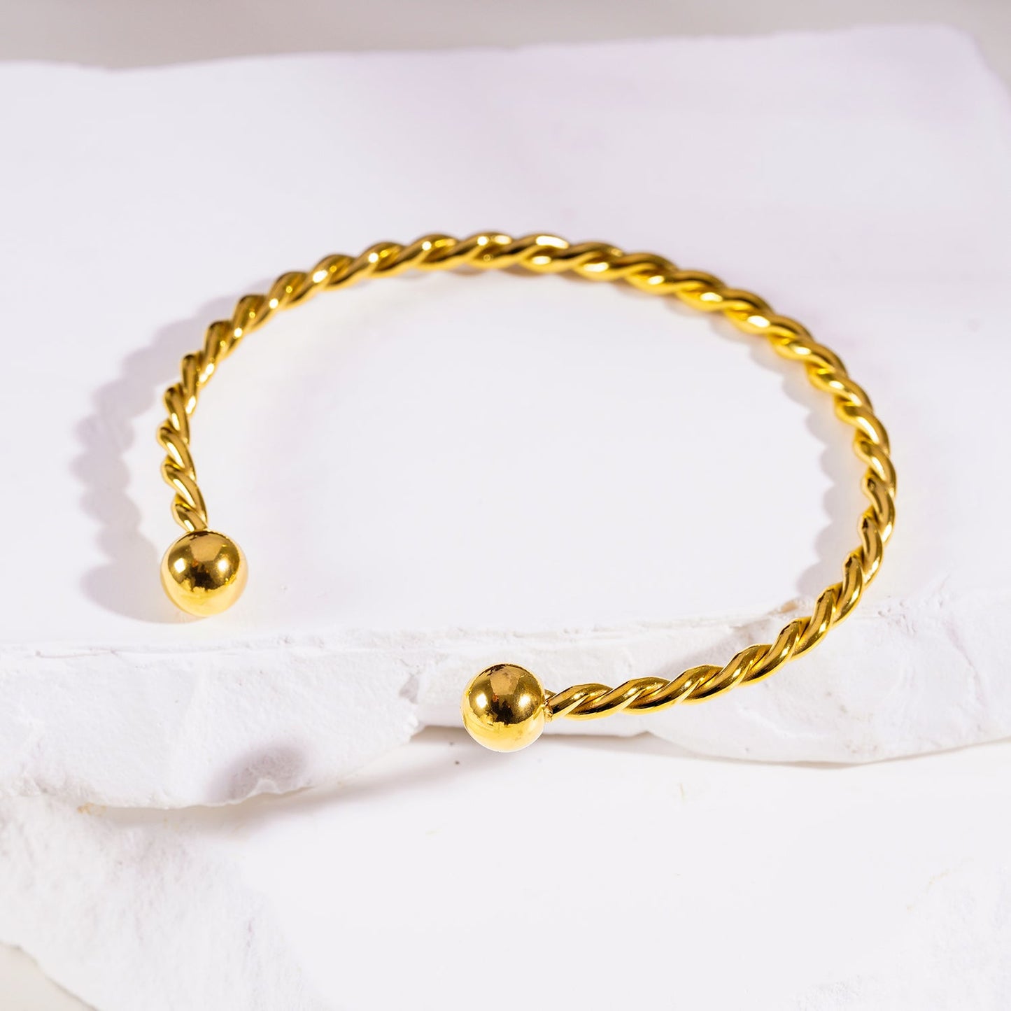 SAFIYA: Twisted Elegance - Adjustable Rope Bracelet with Ball Bead Accents