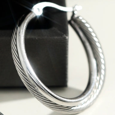 Style SAJAN: Double Hoop Silver Earrings