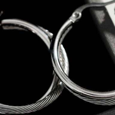 Style SAJAN: Double Hoop Silver Earrings