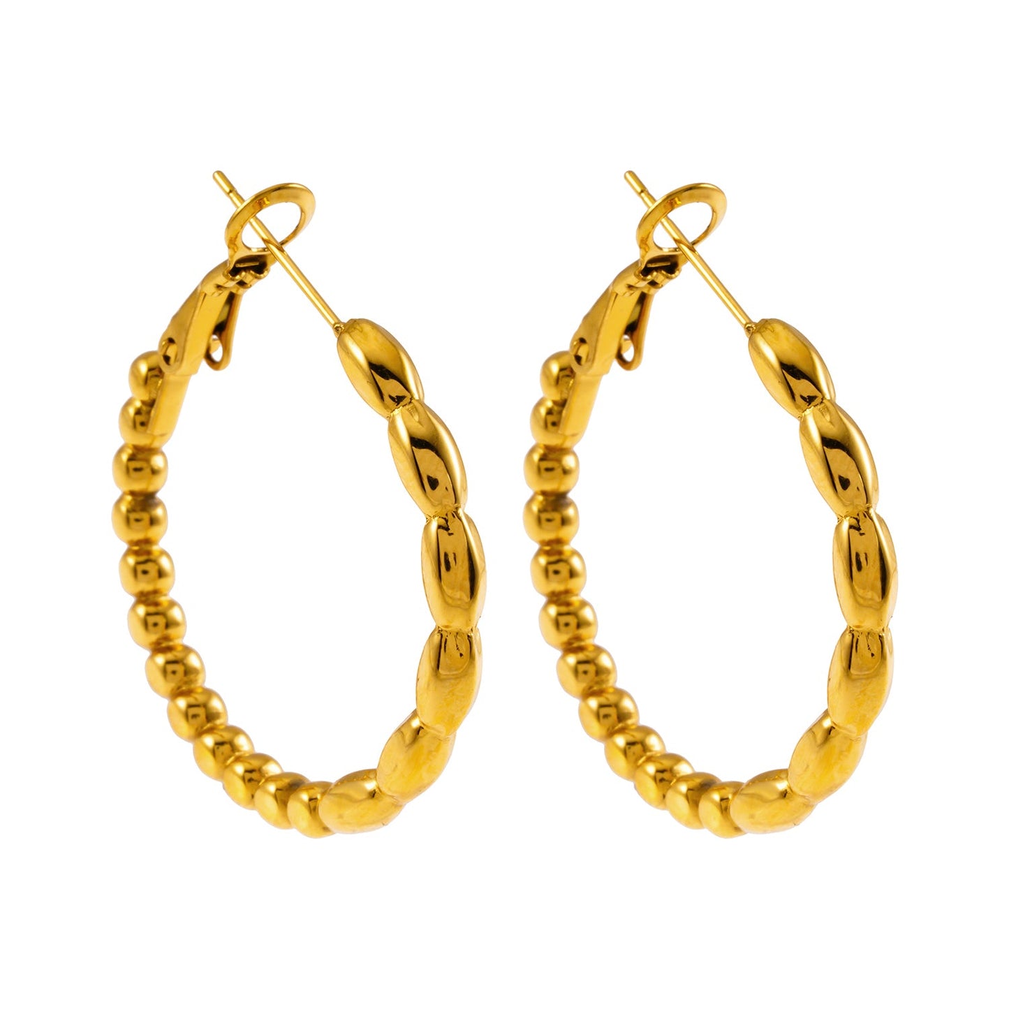 SAOREI: Dual Beaded Hoop Earrings