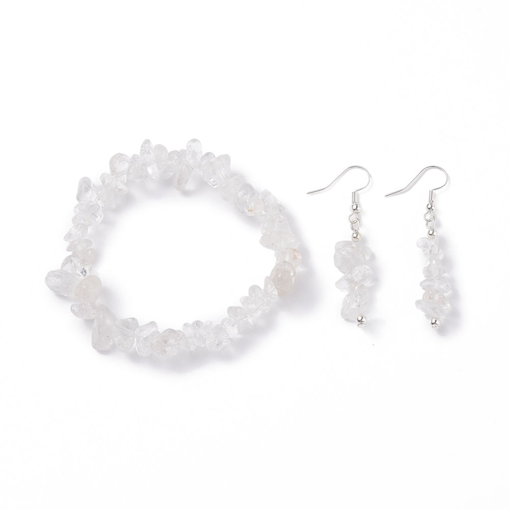 Bracelet & Earring - Elegant Gemstone Bracelet and Earring Set - Chips