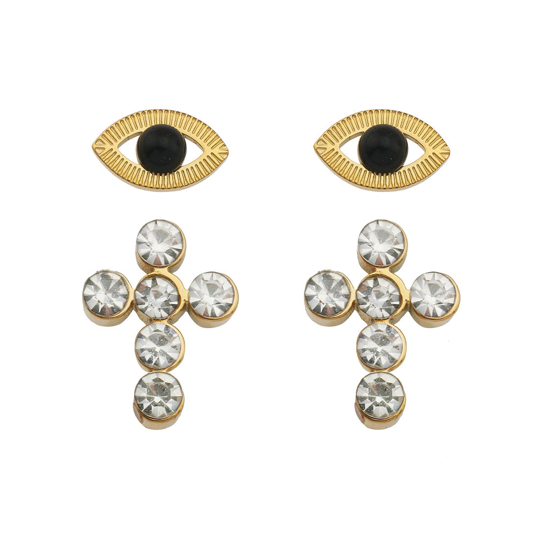 STELLA 2-Pair Stud Earrings Set