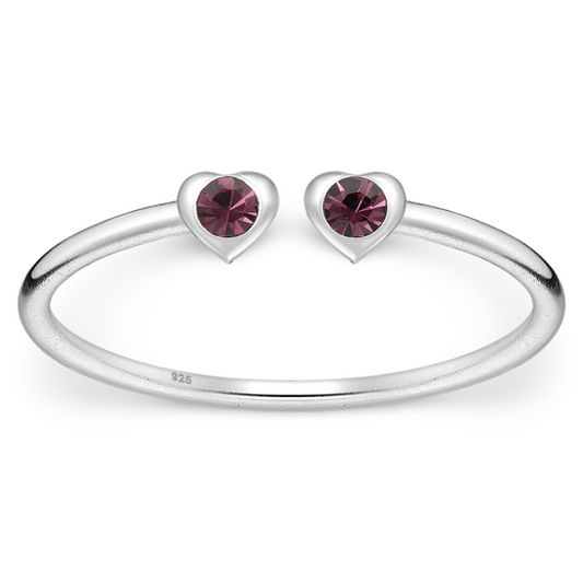 Toe Ring -925 Sterling Silver -Adjustable -Heart Shape