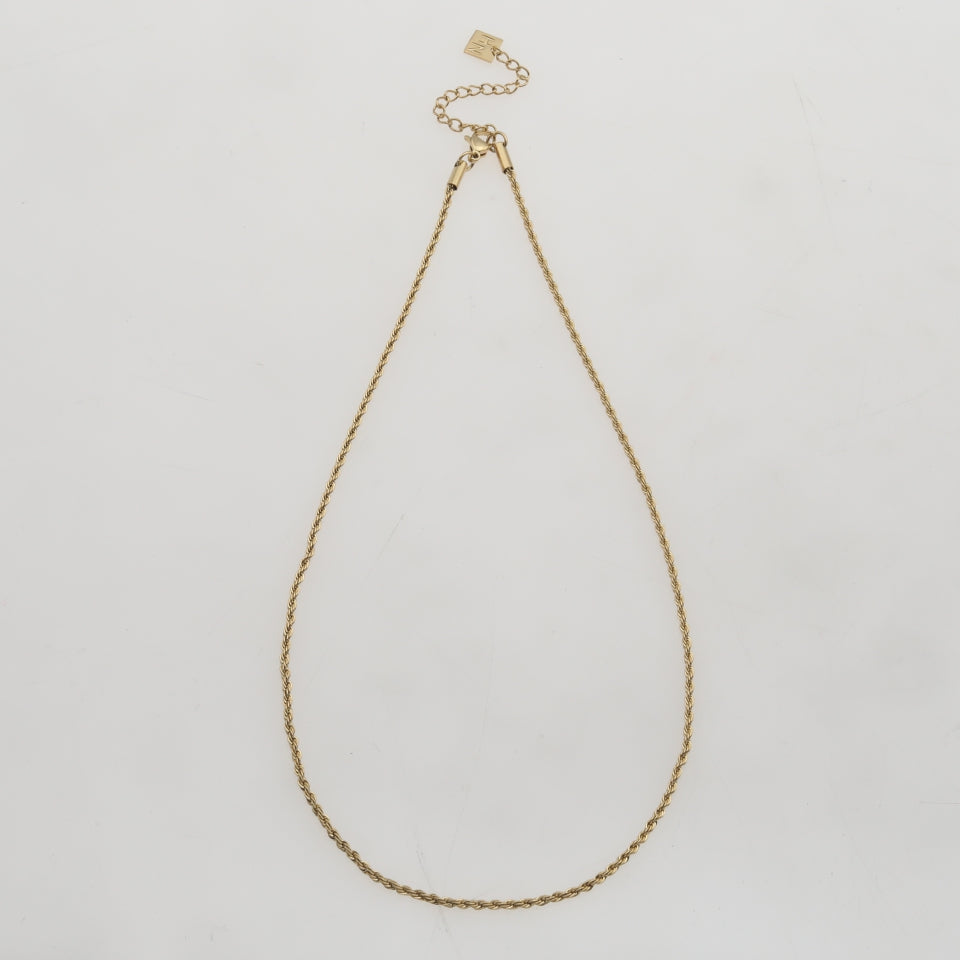ULYANA: Rope Chain Gold Necklace - 16 Inches