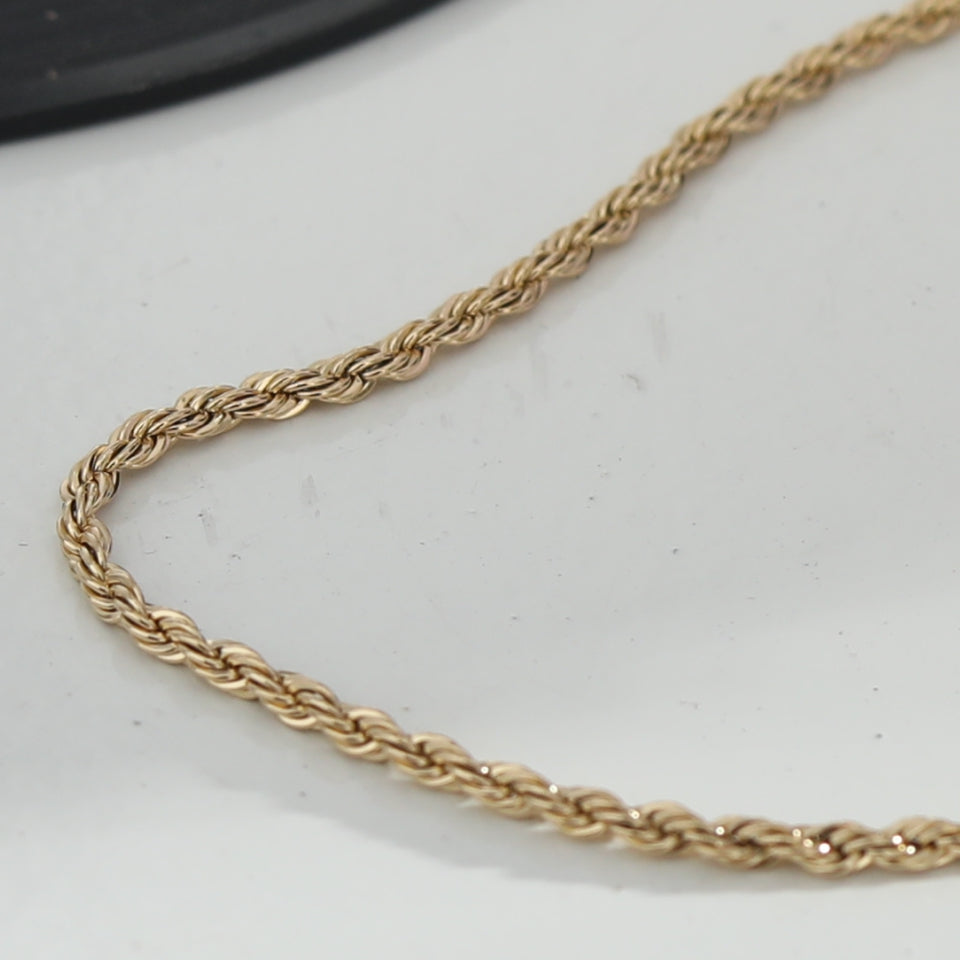ULYANA: Rope Chain Gold Necklace - 20 Inches