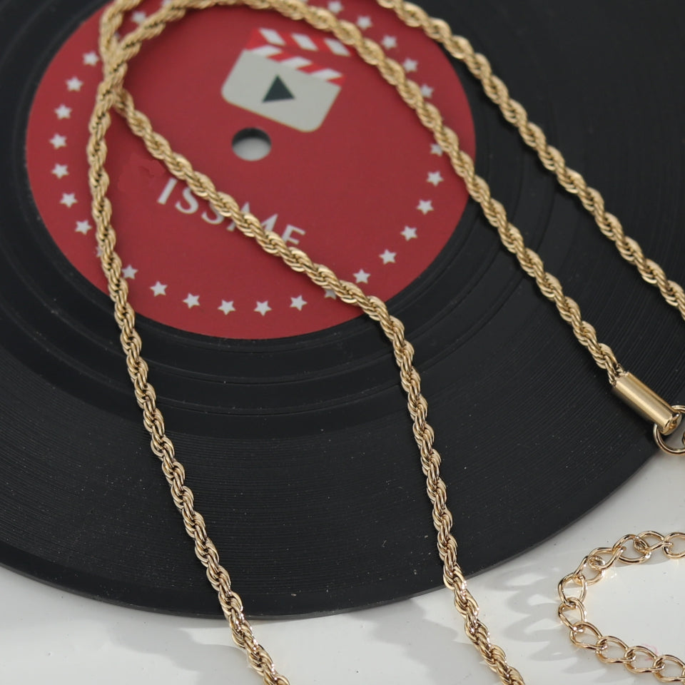 ULYANA: Rope Chain Gold Necklace - 24 Inches