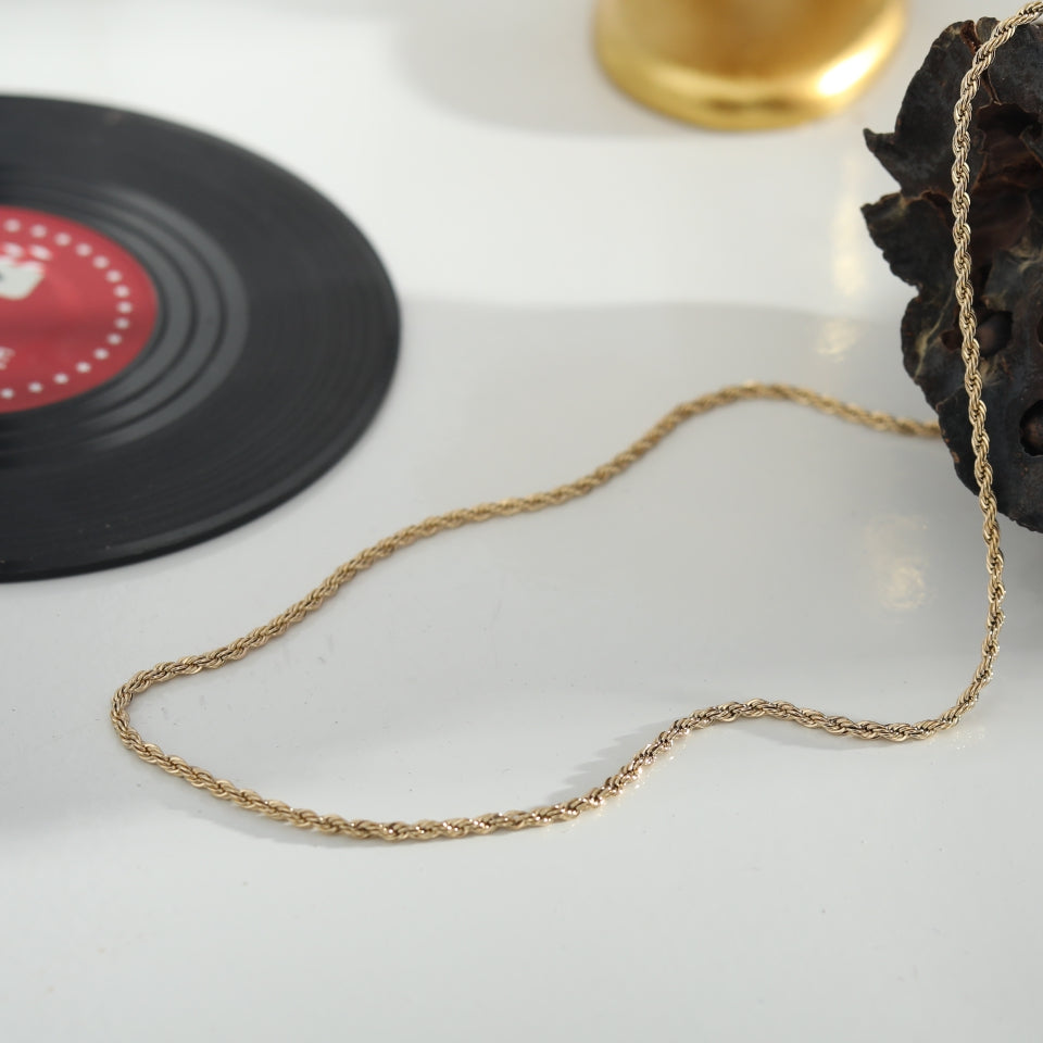 ULYANA: Rope Chain Gold Necklace - 20 Inches