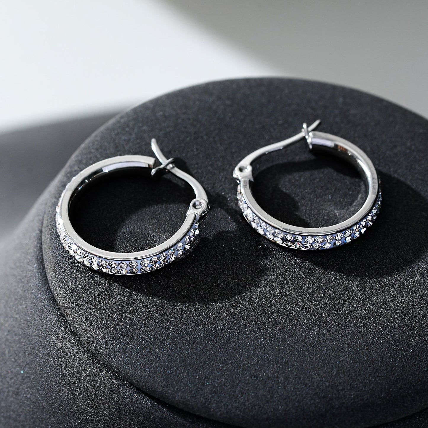 Style YARA: 'Pavé All the Way' Zirconia Hoop Earrings (Small Size) Silver