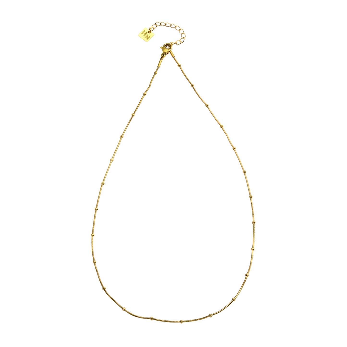 ZAHARA: Mini Textured Beaded Dainty Gold Chain