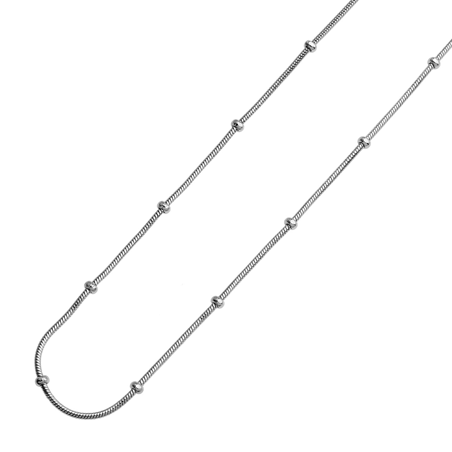 ZAHARA Mini Textured Beaded Dainty Silver Chain