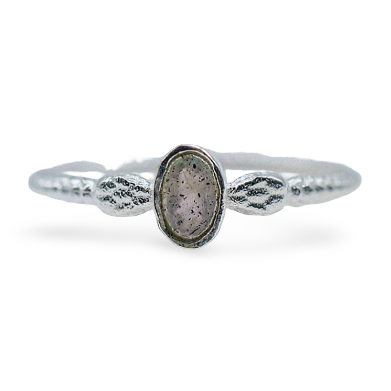 Ring - 925 Sterling Silver - Oval Small Gemstone