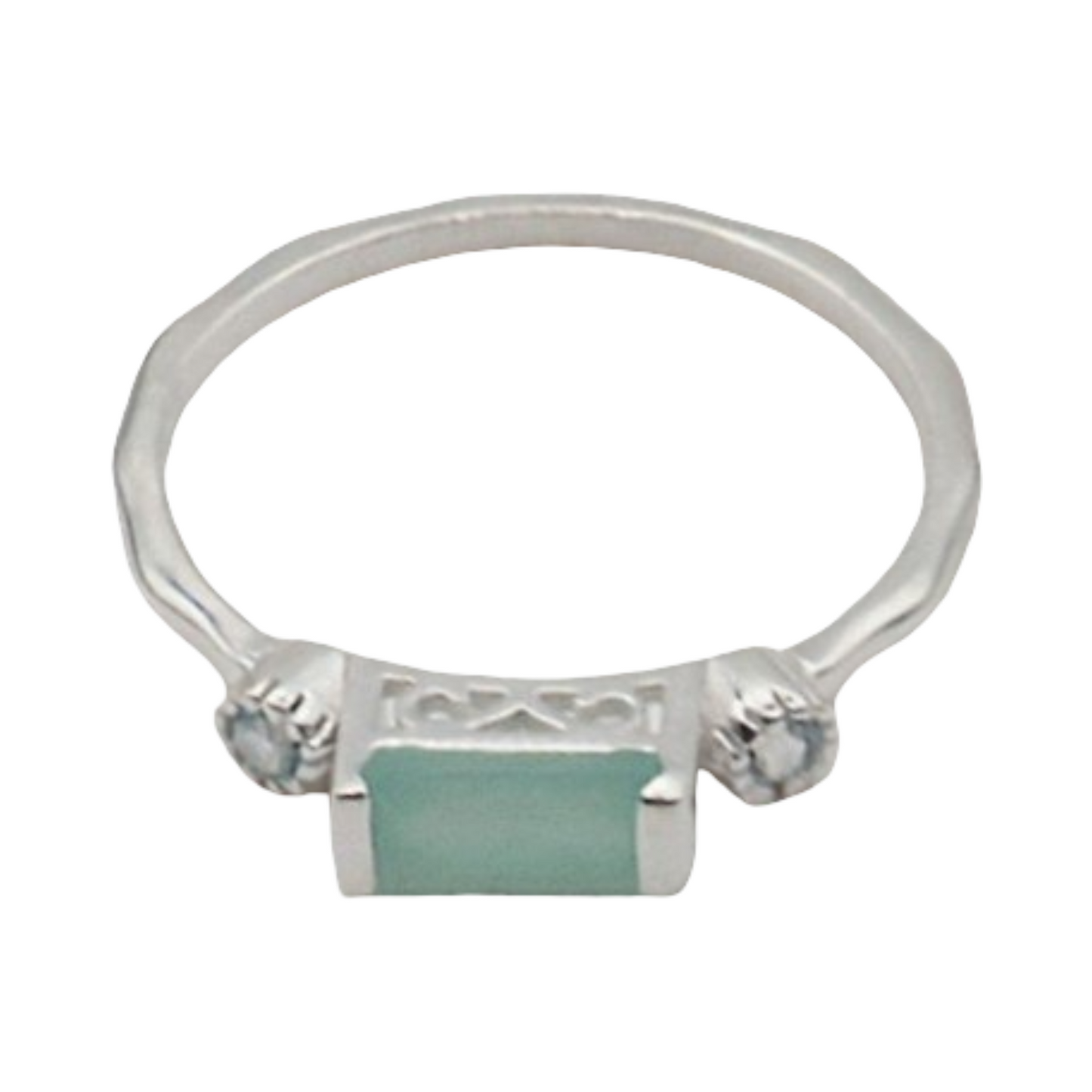 Ring - 925 Sterling Silver - Rectangle Shape