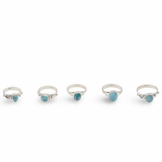 Ring - 925 Sterling Silver - Larimar
