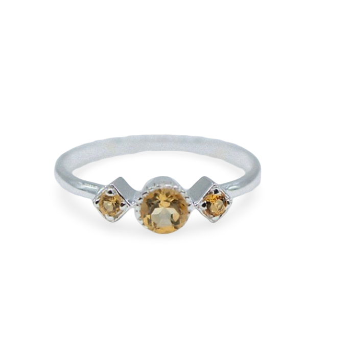 Ring - 925 Sterling Silver - Citrine